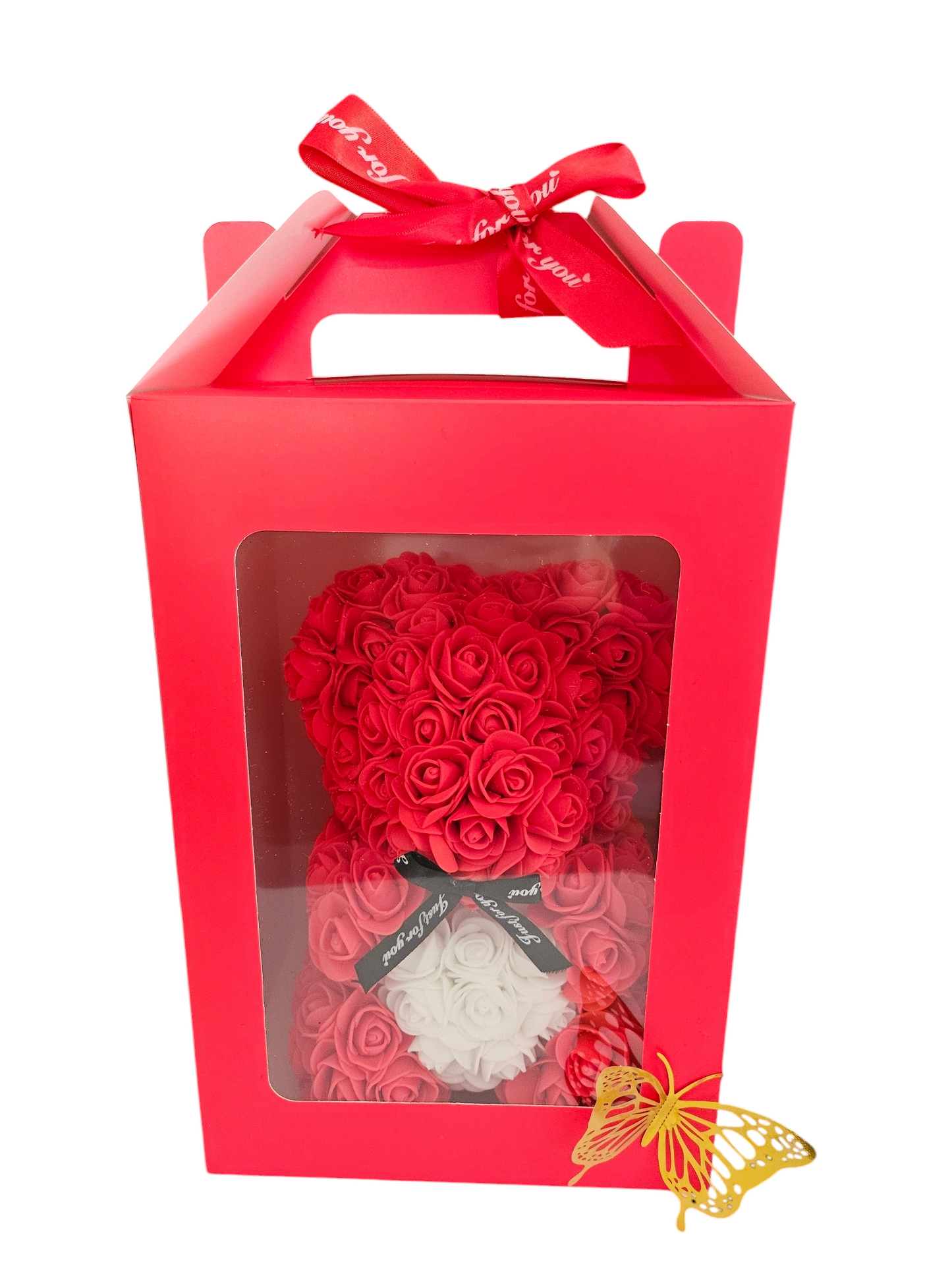 LUXURY EVERLASTING ROSE TEDDY BEAR WITH GIFT BOX